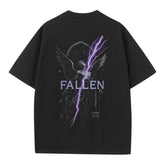 Fallen Angel Lightning Graphic Oversized Tee