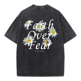 Faith Over Fear Daisy Graphic Oversized Tee