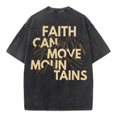 Faith Can Move Mountain Christian Washed T-Shirt