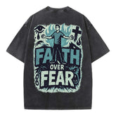 Faith Over Fear Oversized Graphic Christian Tee