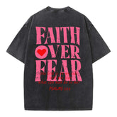 Faith Over Fear Christian Washed T-Shirt