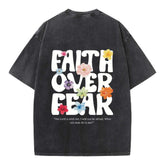 Faith Over Fear Floral Graphic Oversized Tee