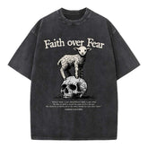 Faith Over Fear Lamb Christian Washed T-Shirt