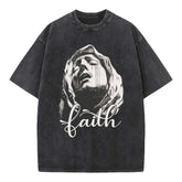 Faith Oversized Washed Streetwear Graphic Tee