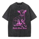 Faith Over Fear Lamb Graphic Oversized Tee
