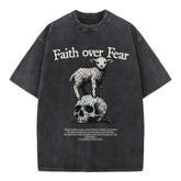 Faith Over Fear Vintage Washed Oversized Tee