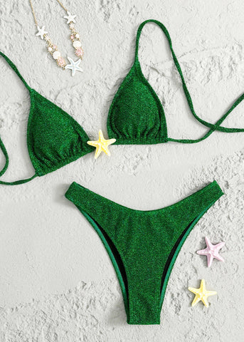 Emerald Coast Two-Piece Swimsuit Starfish Charm Halter Bikini Set
