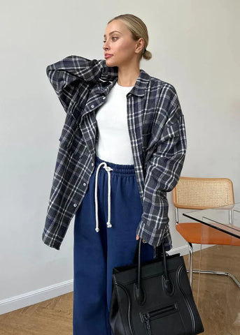 Plaid Oversized Long-Sleeve Shirt Effortless Everyday Style