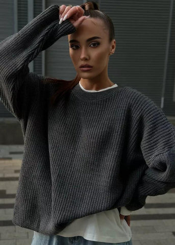 Effortlessly Chic - Women's Round Neck Loose Sweater