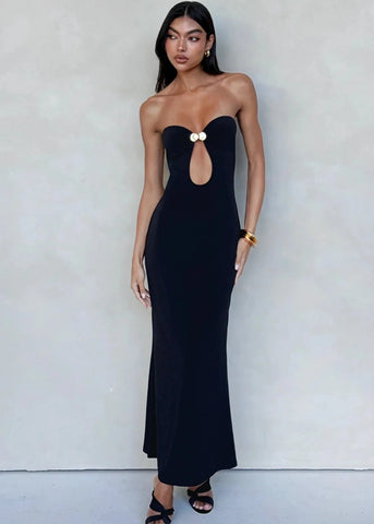Isla Midnight - Strapless Cut-Out Maxi Dress