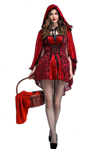 Red Riding Hood Costume - Women's Fairy Tale Halloween Cosplay Outfit