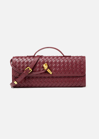 Maribel - Woven Leather Crossbody Bag with Top Handle