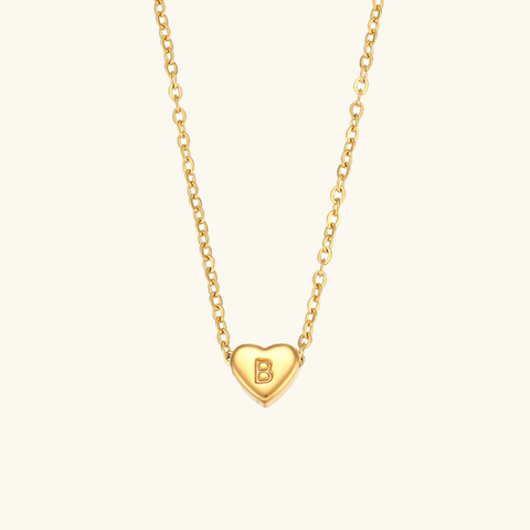Golden Heartbeat - Initial Necklace