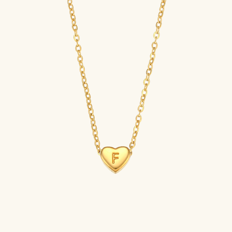 Golden Heartbeat - Initial Necklace