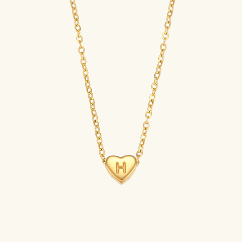Golden Heartbeat - Initial Necklace