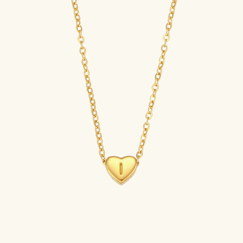 Golden Heartbeat - Initial Necklace