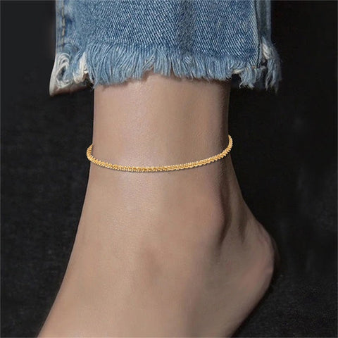 Luna Gleam - Delicate Gold Anklet