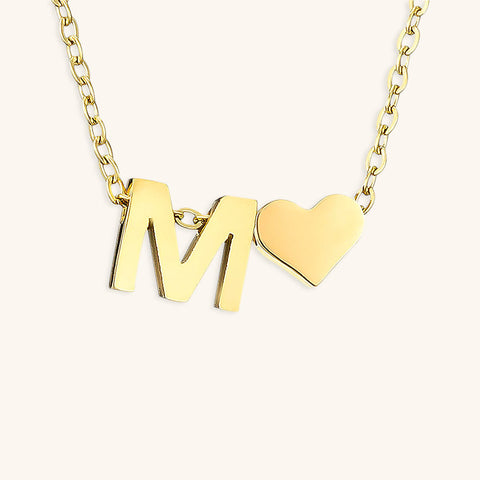 Heartfelt Initial - Gold Letter Necklace