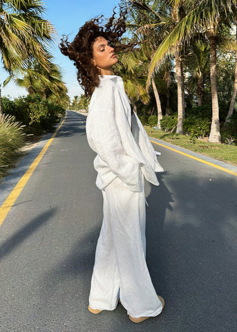 Luna Breezy Lounge Shirt & Wide-Leg Pants Set