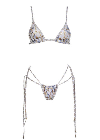 Gilded Waves - Chain Print One-Piece Swimsuit