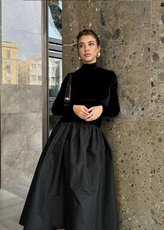 Elise Velvet & Taffeta Maxi Dress