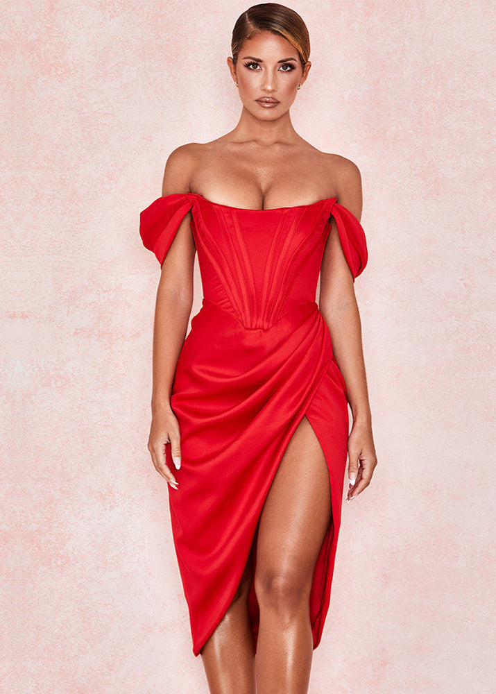 Scarlet Luxe Off-Shoulder Corset Dress