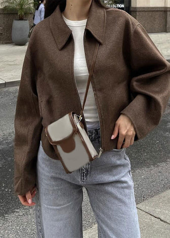 Noelle Zip-Front Wool Jacket