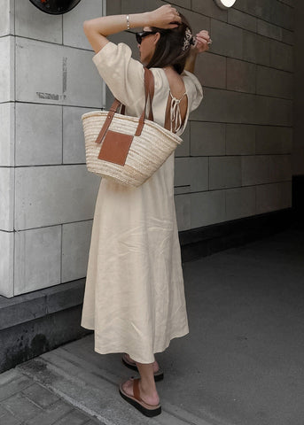 Noelle Linen Button-Down Midi Dress