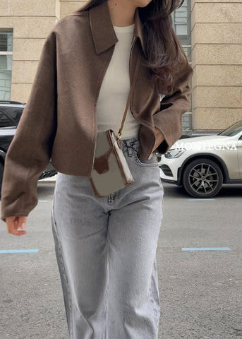 Noelle Zip-Front Wool Jacket