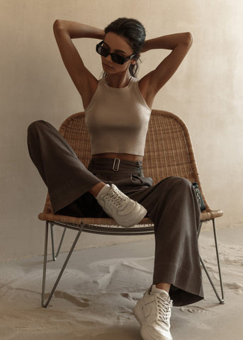 Sculpted Ease - Ribbed Knit Sleeveless Tank