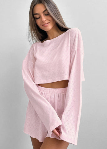 Lena - Eyelet Knit Lounge Set