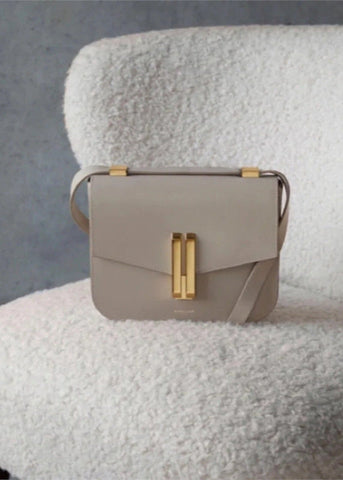 Noir Axis - Structured Black Leather Shoulder Bag