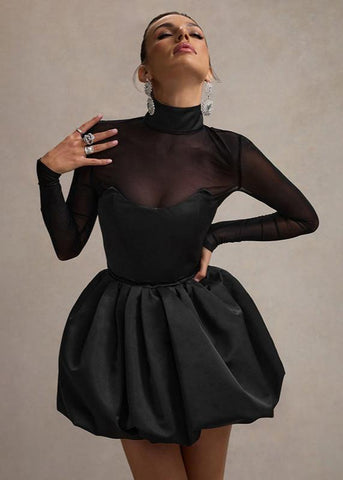 Eclipse Balloon-Skirt Mini Dress
