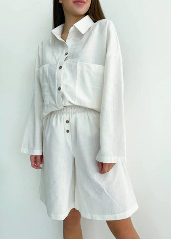 Linen District - Relaxed Shirt & Shorts Co-Ord Set