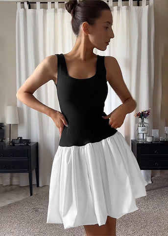 Monroe - Contrast Two-Tone Mini Dress