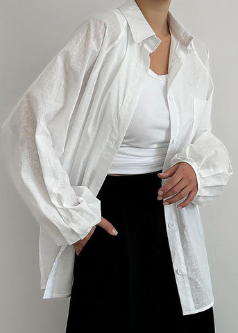 Elara Oversized Cotton Button-Up Shirt