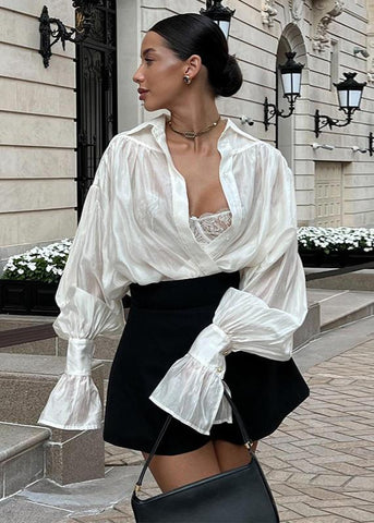 Satin Blouson Elegance Top