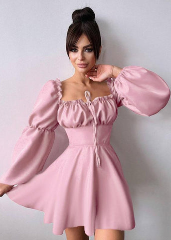 Puff Sleeve Corset Mini Dress