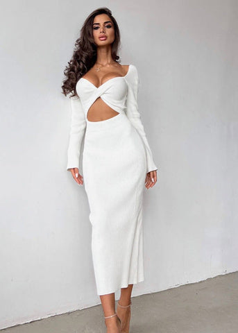 Luxe Knit Cutout Midi Dress