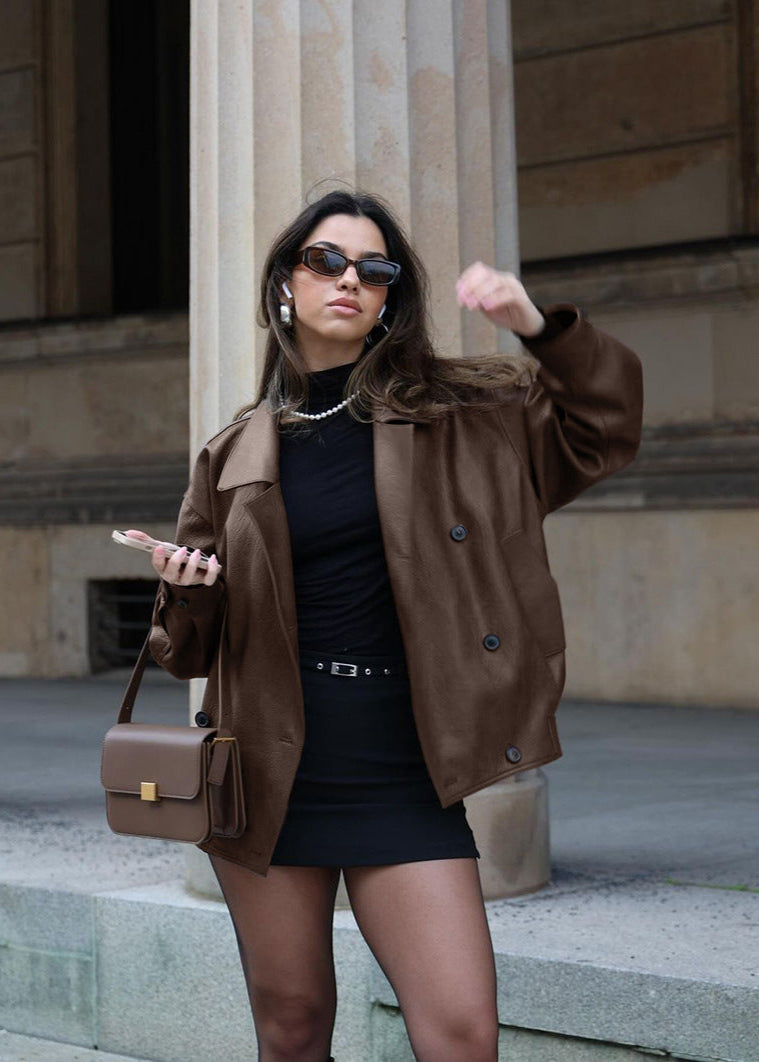 Luxe Oversized Double-Breasted Jacket