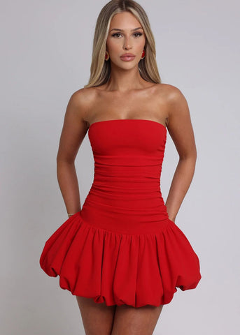 Scarlet Allure Strapless Mini Dress