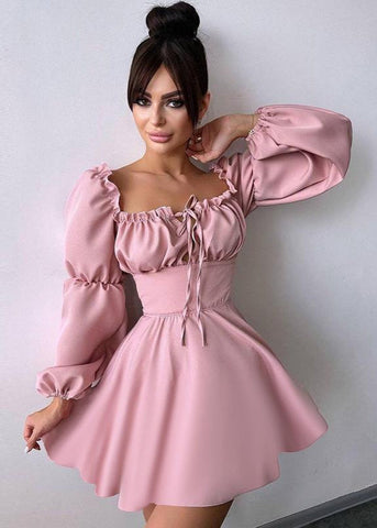Puff Sleeve Corset Mini Dress