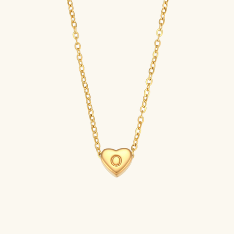 Golden Heartbeat - Initial Necklace