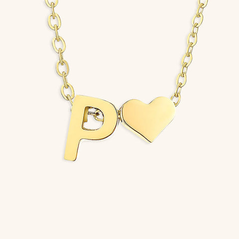 Heartfelt Initial - Gold Letter Necklace