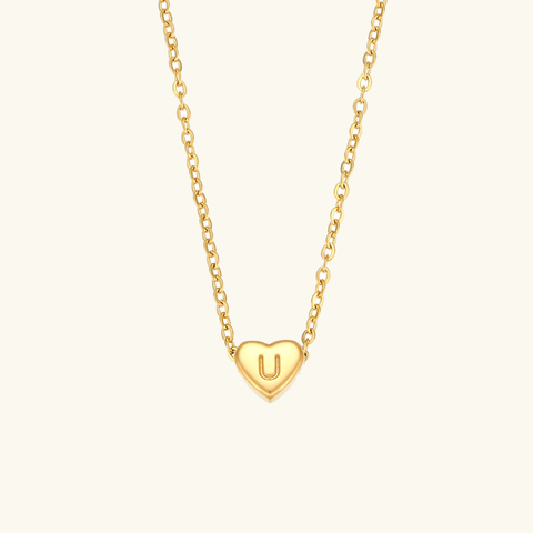Golden Heartbeat - Initial Necklace