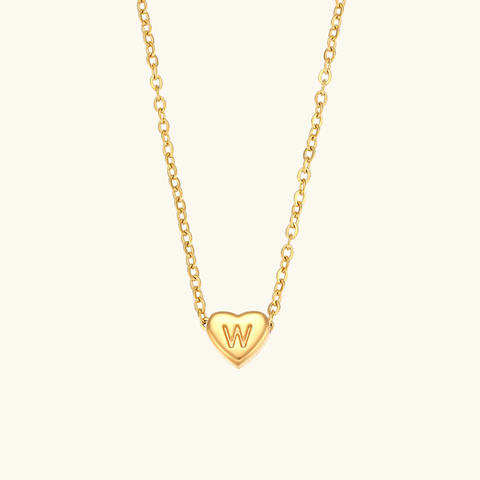 Golden Heartbeat - Initial Necklace