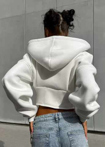 Icecore Zip-Up Structured Cropped Hoodie