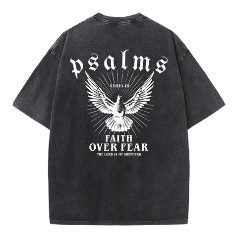 Faith Over Fear Christian Washed T-Shirt