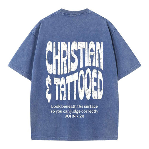 John 7:24 Minimalist Oversized Washed Tee