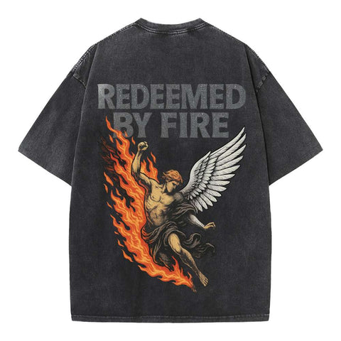 Redeemed by Fire Angel Oversized Graphic Tee